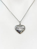 Stainless Steel Believe Heart Charm Necklace Best Seller Christmas Gifts, N1919