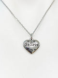 Stainless Steel Believe Heart Charm Necklace Best Seller Christmas Gifts, N1919