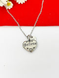 Stainless Steel Believe Heart Charm Necklace Best Seller Christmas Gifts, N1919