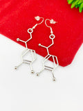 Noradrenaline Charm Earrings Molecule Chemistry Science Jewelry Gifts, Hypoallergenic Earrings, N2008