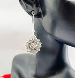 Silver Sunflower Charm Earrings Best Seller Christmas Gifts, Hypoallergenic Earrings, N1900A