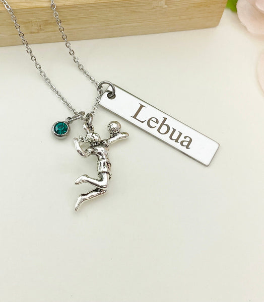 Silver Volleyball Necklace Name, Tag, Badge Number, Best Seller Christmas Gifts for Volleyball Team, D056