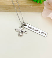 Silver I Love Volleyball Necklace Name, Tag, Badge Number, Best Seller Christmas Gifts for Volleyball Team, D058