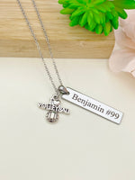 Silver I Love Volleyball Necklace Name, Tag, Badge Number, Best Seller Christmas Gifts for Volleyball Team, D058