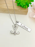 Silver Golf Ball Golf Club Necklace Name, Tag, Badge, Number, Best Seller Christmas Gifts for Golf Coach Team, D060