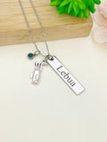 Silver Golf Ball Golf Club Necklace Name, Tag, Badge, Number, Best Seller Christmas Gifts for Golf Coach Team, D061