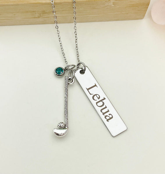 Silver Golf Ball Golf Club Necklace Name, Tag, Badge, Number, Best Seller Christmas Gifts for Golf Coach Team, D062A