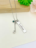 Silver Golf Ball Golf Club Necklace Name, Tag, Badge, Number, Best Seller Christmas Gifts for Golf Coach Team, D062A
