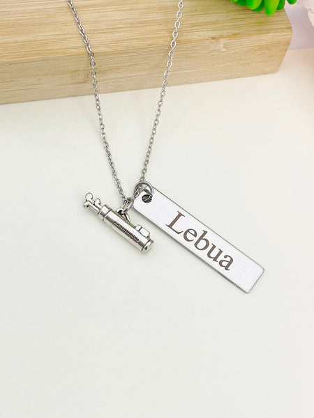 Silver Golf Ball Golf Club Necklace Name, Tag, Badge, Number, Best Seller Christmas Gifts for Golf Coach Team, D063A