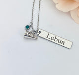 Silver Megaphone Cheerleader Necklace Name, Tag, Badge, Number, Best Seller Christmas Gifts for Cheer Coach Team, D065