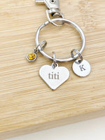 Stainless Steel Titi Keychain Name, Tag, Badge, Number, Best Seller Christmas Gifts for Grandmother, D071