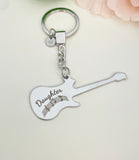 Daughter Guitar Keychain Stainless Steel Music Instrument Gifts, Best Seller Christmas Gifts for Daughter, D073