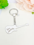 Guitar Son Keychain in Stainless Steel, Music Instrument Gifts, D078