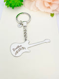 Brother Guitar Keychain Stainless Steel Music Instrument Gifts, Best Seller Christmas Gifts for Brother, D079