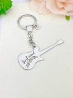 Boyfriend Guitar Keychain Stainless Steel Music Instrument Gifts, Best Seller Christmas Gifts for Boyfriends, D080