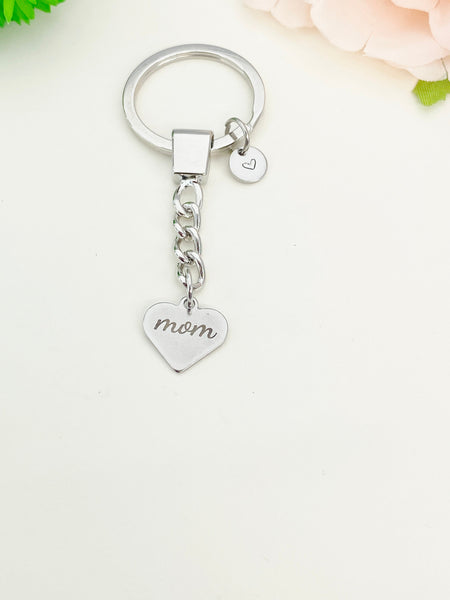 Mom Heart Keychain Stainless Steel Mother's Day Gifts, Best Seller Christmas Gifts for Mom, D081