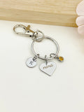 Nina Heart Keychain Stainless Steel, Best Seller Christmas Gifts for Nina Grandmother, D082