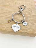 Grandma Heart Keychain Stainless Steel, Best Seller Christmas Gifts for Grandma Grandmother, D084