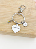 Grandma Heart Keychain Stainless Steel, Best Seller Christmas Gifts for Grandma Grandmother, D084