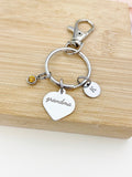 Grandma Heart Keychain Stainless Steel, Best Seller Christmas Gifts for Grandma Grandmother, D084