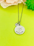 Silver Whistle Coach Necklace, Best Christmas Gifts for Coach, Personalized Customized Monogram Jewelry, D157