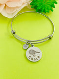 Silver Tennis Coach Bracelet, Best Christmas Gifts for School Sport Coach, Personalized Customized Monogram Jewelry, D160