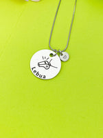 Silver Whistle Necklace, Best Christmas Gifts for Coach, Name, Personalized Customized Monogram Jewelry, D163
