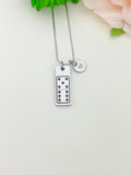 Dominoes Necklace Stainless Steel Jewelry, Best Seller Christmas Gifts for Dominoes Game Players, D094