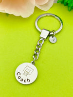 Basketball Hoop Coach Keychain Stainless Steel, Best Seller Christmas Gifts for Basketball Coach, D098