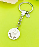 Basketball Hoop Coach Keychain Stainless Steel, Best Seller Christmas Gifts for Basketball Coach, D098