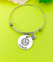 Silver Volleyball Bracelet Necklace Keychain Optional, D165