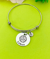 Silver Volleyball Bracelet Necklace Keychain Optional, D165