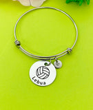 Silver Volleyball Bracelet Necklace Keychain Optional, D165