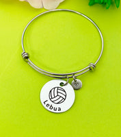 Silver Volleyball Bracelet Necklace Keychain Optional, D165