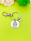 Silver Volleyball Keychain Bracelet Necklace Optional, D166