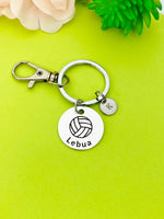 Silver Volleyball Keychain Bracelet Necklace Optional, D166