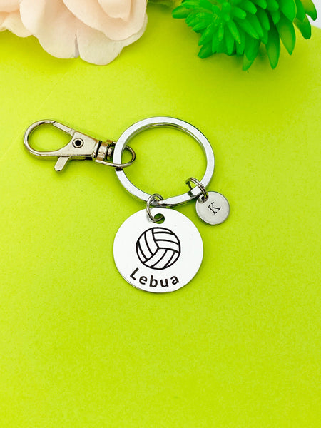 Silver Volleyball Keychain Bracelet Necklace Optional, D166