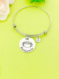 Silver Football Bracelet Keychain Necklace Optional, Best Christmas Gifts, Personalized Customized Monogram Jewelry, D170