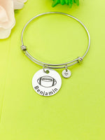 Silver Football Bracelet Keychain Necklace Optional, Best Christmas Gifts, Personalized Customized Monogram Jewelry, D170