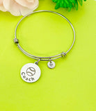 Silver Baseball Ball Coach Bracelet Keychain Necklace Optional, Best Christmas Gifts for Coach, Personalized Jewelry, D179