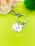 Silver Baseball Bat Ball Coach Keychain Bracelet Necklace Optional, Best Christmas Gifts for Coach, Personalized Jewelry, D183