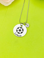 Silver Soccer Necklace Bracelet Keychain Optional, D189