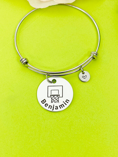 Basketball Hoop Bracelet Keychain Necklace Optional, D191