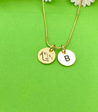 Gold Cornhole Necklace Bracelet Keychain Optional, Best Christmas Gifts, Personalized Customized Monogram Jewelry D207