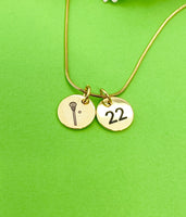 Gold Lacrosse Necklace Bracelet Keychain Optional, Best Christmas Gifts, Personalized Customized Monogram Jewelry, D215