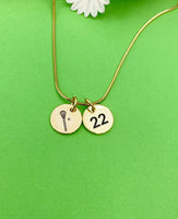 Gold Lacrosse Necklace Bracelet Keychain Optional, Best Christmas Gifts, Personalized Customized Monogram Jewelry, D215