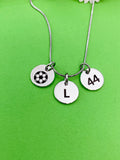 Silver Soccer Necklace Bracelet Keychain Optional Best Christmas Gifts, Personalized Customized Monogram Jewelry D222