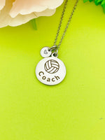 Volleyball Coach Necklace Stainless Steel Jewelry, Best Seller Christmas Gifts for School Sport Team Volleyball Coach, D119