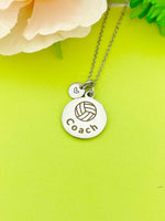 Volleyball Coach Necklace Stainless Steel Jewelry, Best Seller Christmas Gifts for School Sport Team Volleyball Coach, D119