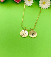 Gold Golf Necklace, Golf Keychain, Golf Bracelet, Optional, Golf Gifts, Golf Team Gifts, Golf Jewelry, D245